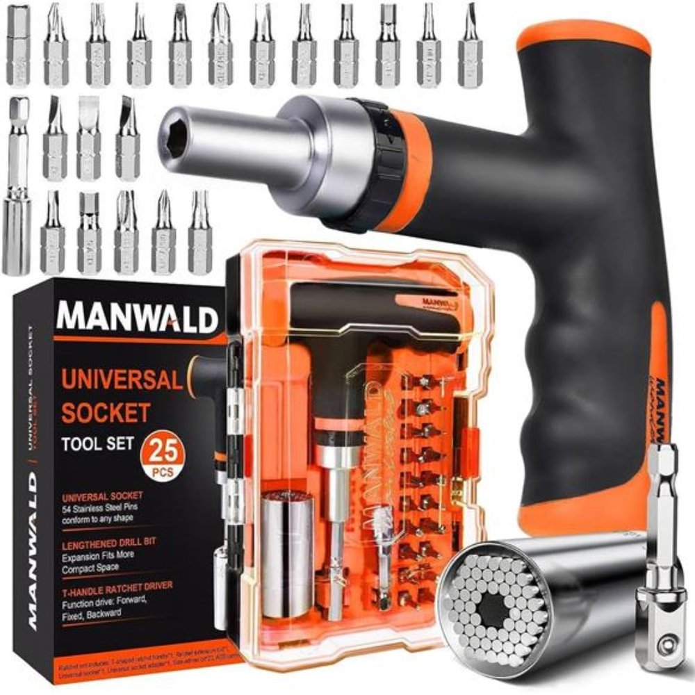 Christmas Gifts for Men StockingStuffers for Men,Ratcheting T-Handle Screwdriver